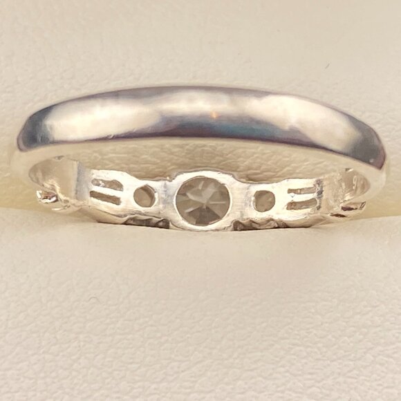 Vtg Royal 925 PD Crown Signed C Z Sterling Silver Ring Size 8 Luxury Engagement - Picture 10 of 14